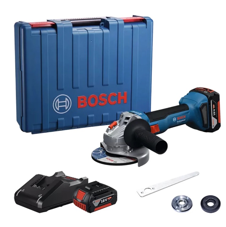 BOSCH GWS 18V-8 AKU KUTNA BRUSILICA 2X4,0Ah